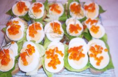 Eier Schnittchen garniert